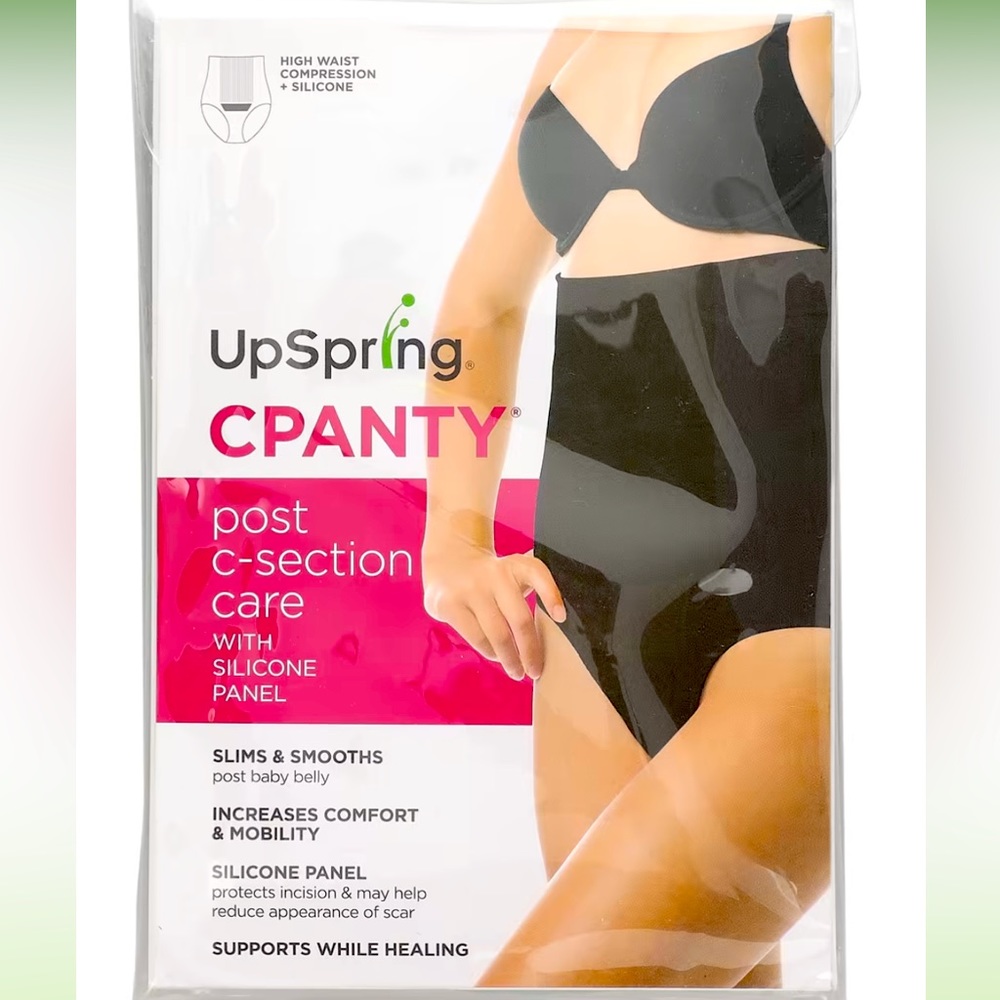 Pair of c section panties high waisted compression with silicone pad